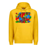 Lemon autism heart background Premium Hoodie - AdoDesignShop