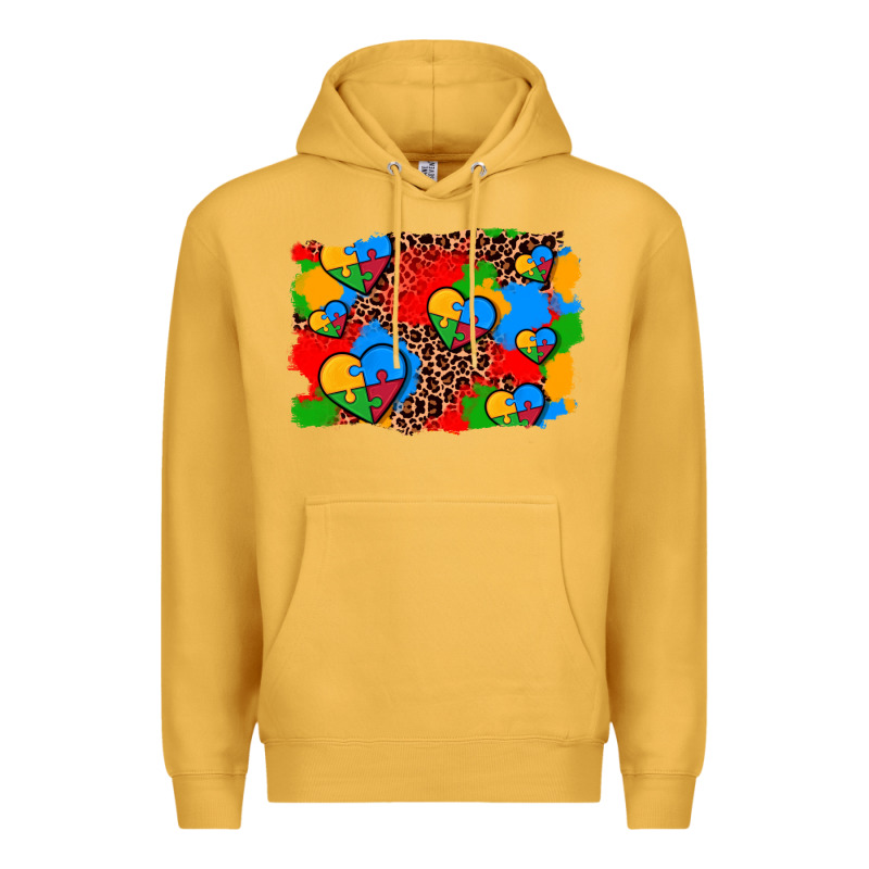 Autism Heart Background Premium Hoodie by AdoDesignShop | Teevron