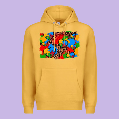 Autism Heart Background Premium Hoodie Designed By Adodesignshop