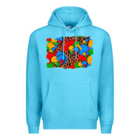 Ocean Blue autism heart background Premium Hoodie - AdoDesignShop