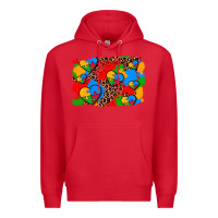 Red autism heart background Premium Hoodie - AdoDesignShop