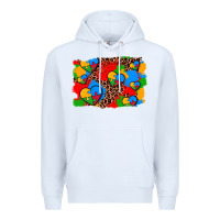 White autism heart background Premium Hoodie - AdoDesignShop