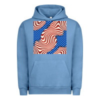 Pigment Pebble Blue american flag seamless pattern Urban Hoodie - BundleAndBundleShop
