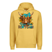 Antique Gold barn hair don't care long haired cow Premium Hoodie - Jasminsmagicworld