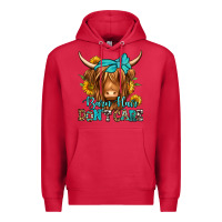 Cardinal barn hair don't care long haired cow Premium Hoodie - Jasminsmagicworld