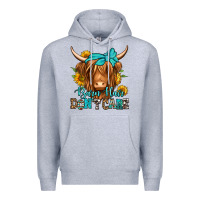 Heather Grey barn hair don't care long haired cow Premium Hoodie - Jasminsmagicworld