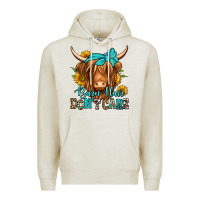 Oatmeal Heather barn hair don't care long haired cow Premium Hoodie - Jasminsmagicworld