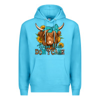 Ocean Blue barn hair don't care long haired cow Premium Hoodie - Jasminsmagicworld