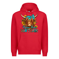 Red barn hair don't care long haired cow Premium Hoodie - Jasminsmagicworld