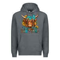 Rock barn hair don't care long haired cow Premium Hoodie - Jasminsmagicworld