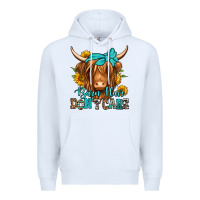 White barn hair don't care long haired cow Premium Hoodie - Jasminsmagicworld