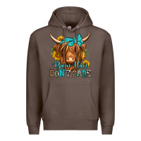 Coffee barn hair don't care long haired cow Premium Hoodie - Jasminsmagicworld
