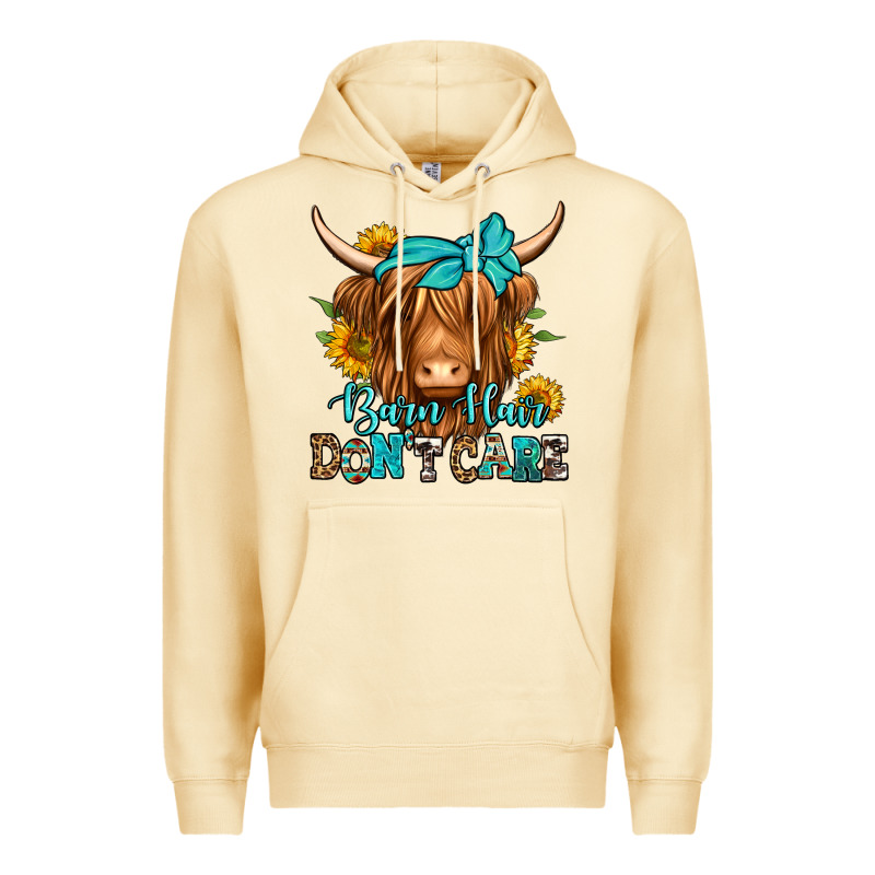 Barn Hair Don't Care Long Haired Cow Premium Hoodie by Jasminsmagicworld | Teevron