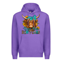 Purple barn hair don't care long haired cow Premium Hoodie - Jasminsmagicworld