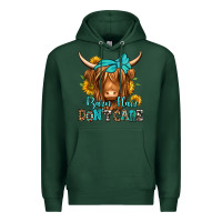 Sports Green barn hair don't care long haired cow Premium Hoodie - Jasminsmagicworld