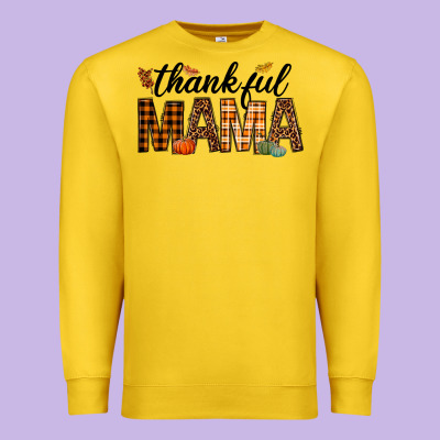 Thankful Mama Premium Sweatshirt Designed By Texasbilliewilder