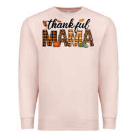 Pale Pink thankful mama Premium Sweatshirt - texasbilliewilder
