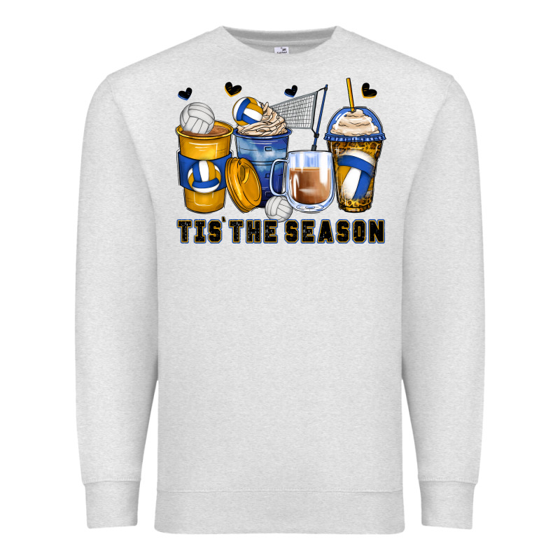 Tis' The Season Volleyball Coffee Cups Premium Sweatshirt by Zillion Design Studio | Teevron