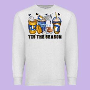 Tis' The Season Volleyball Coffee Cups Premium Sweatshirt Designed By Zillion Design Studio