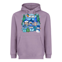 Lavender snowman gnome truck Heavyweight Hoodie - Zillion Design Studio