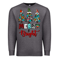 Charcoal Heather western trees merry and bright christmas Premium Sweatshirt - RanaPortraitStore