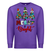 Purple western trees merry and bright christmas Premium Sweatshirt - RanaPortraitStore
