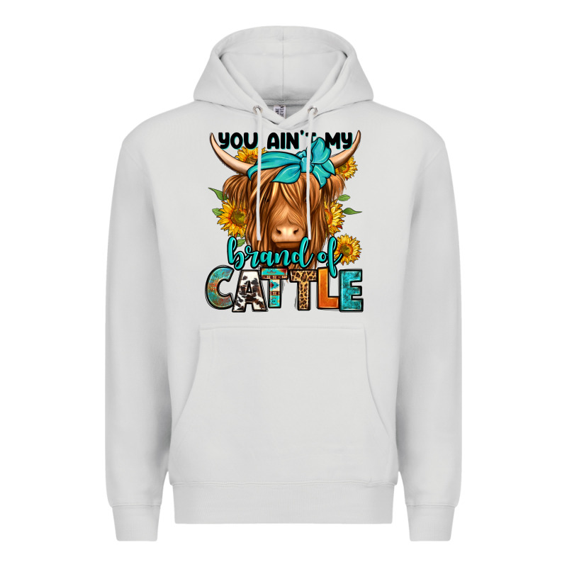 You Ain't My Brand Of Cattle Longhaired Cow Premium Hoodie by Jasminsmagicworld | Teevron