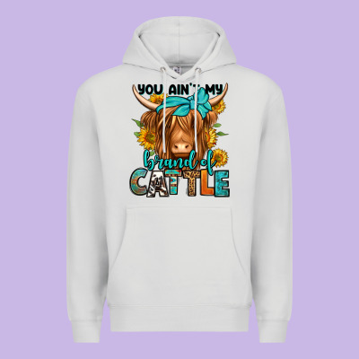 You Ain't My Brand Of Cattle Longhaired Cow Premium Hoodie Designed By Jasminsmagicworld