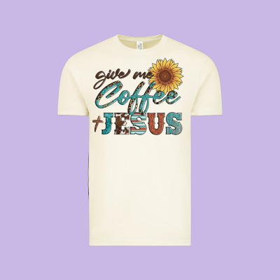 Give Me Coffee And Jesus Vintage Tee Designed By Artiststas