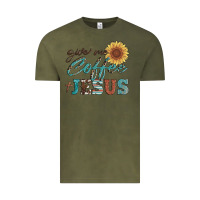 Vintage Olive give me coffee and jesus Vintage Tee - Artiststas