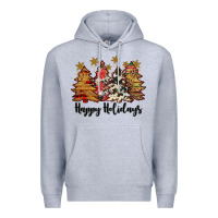 Heather Grey happy holidays Premium Hoodie - JahusDesignShop