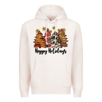 Pale Pink happy holidays Premium Hoodie - JahusDesignShop