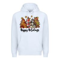 White happy holidays Premium Hoodie - JahusDesignShop