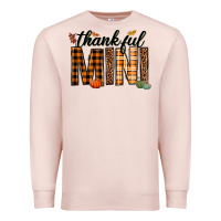 Pale Pink thankful mini Premium Sweatshirt - texasbilliewilder