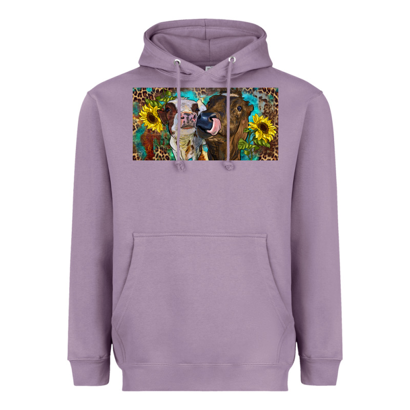 Heifers With Sunflowers And Leopard Heavyweight Hoodie by RanaPortraitStore | Teevron