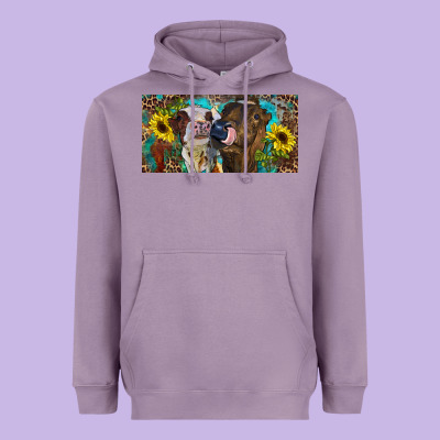 Heavyweight Hoodie Heifers With Sunflowers And Leopard