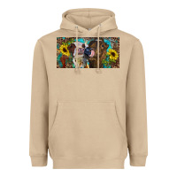 Mushroom Heifers With Sunflowers And Leopard Heavyweight Hoodie - RanaPortraitStore
