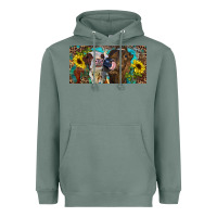 Sage Heifers With Sunflowers And Leopard Heavyweight Hoodie - RanaPortraitStore