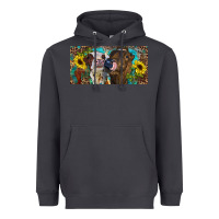 Smoke Heifers With Sunflowers And Leopard Heavyweight Hoodie - RanaPortraitStore