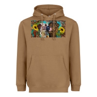 Toasted Coconut Heifers With Sunflowers And Leopard Heavyweight Hoodie - RanaPortraitStore