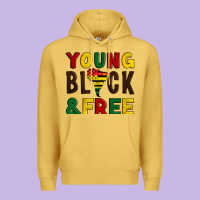 Young Black And Free Premium Hoodie Designed By Artiststas