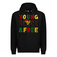 Black young black and free Premium Hoodie - Artiststas