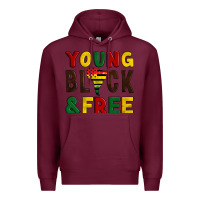Burgundy young black and free Premium Hoodie - Artiststas