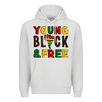 Dove Grey young black and free Premium Hoodie - Artiststas