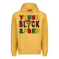 Mustard young black and free Premium Hoodie - Artiststas