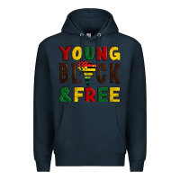 Navy young black and free Premium Hoodie - Artiststas