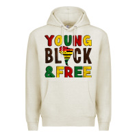 Oatmeal Heather young black and free Premium Hoodie - Artiststas