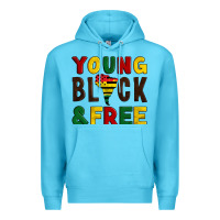 Ocean Blue young black and free Premium Hoodie - Artiststas