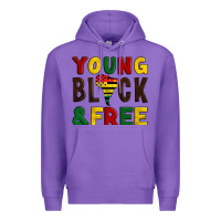 Purple young black and free Premium Hoodie - Artiststas