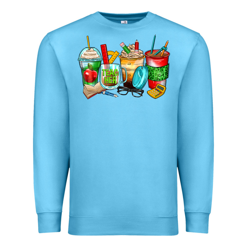 Teacher Coffee Cups Premium Sweatshirt by Zillion Design Studio | Teevron